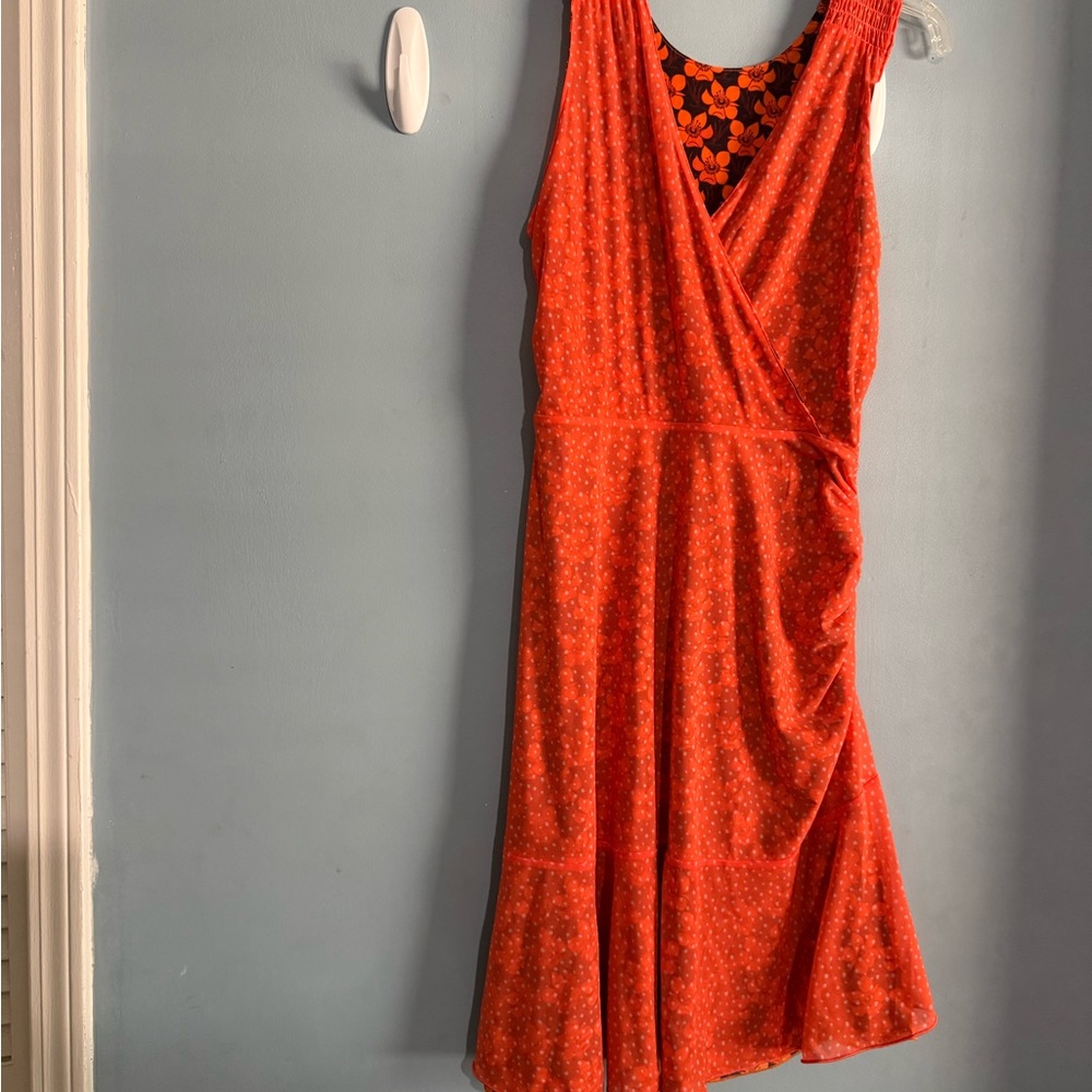 CAbi Orange and Black Floral Midi Dress - Picture 7 of 16